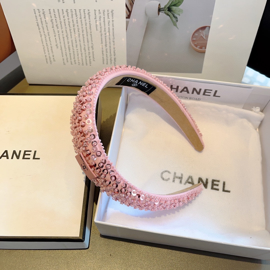 ROUGE PINK FABRIC WITH SEQUINS HAIRBAND 412429