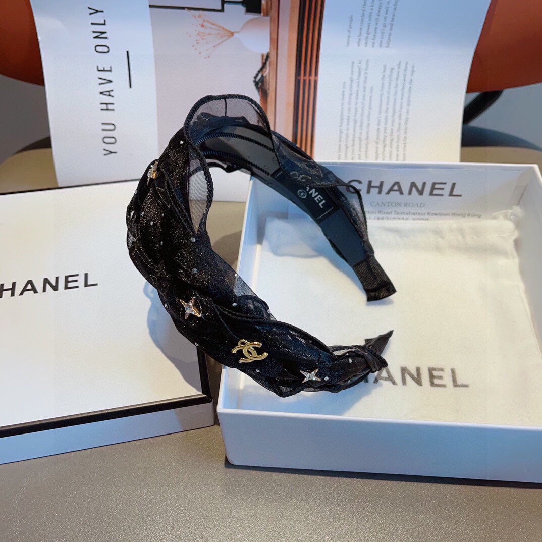 BLACK VOILE FABRIC HAIRBAND 417294