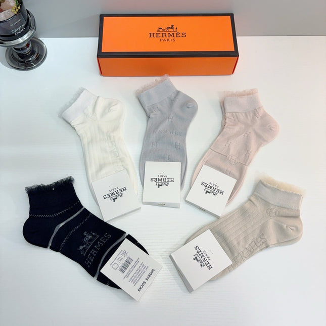HERMES 26S ANKLE SOCKS 383888 (1 BOX)