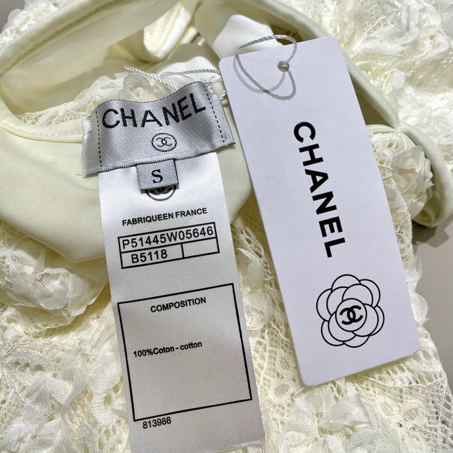 CC BIKINI SWIMSUIT SET IN WHITE LACE FABRIC 613726