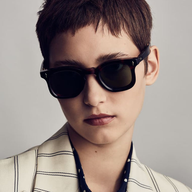 SQUARE SUNGLASSES 617107 IN BROWN MIXD RED HAVANA ACETATE