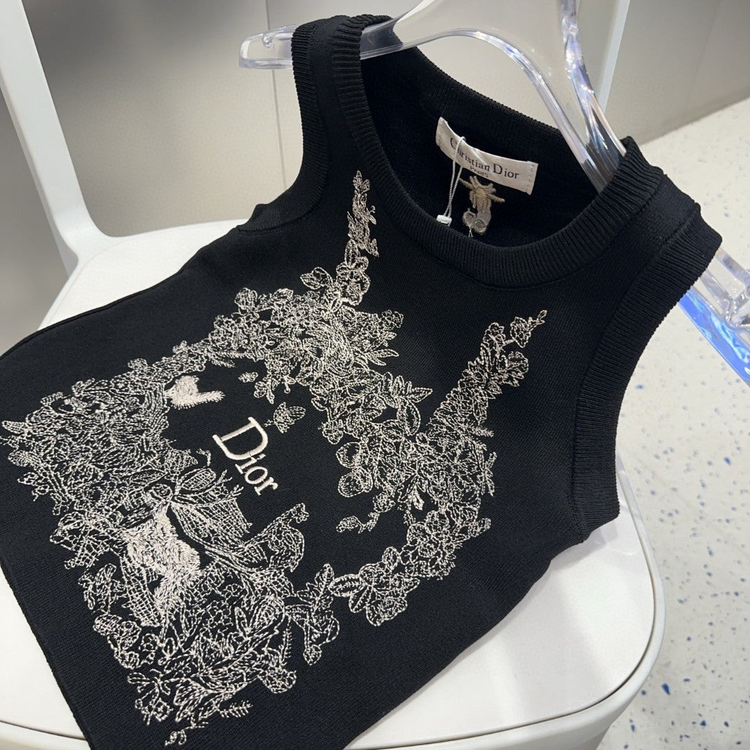 TANK TOP 639177 IN BLACK COTTON RIBBED KNIT