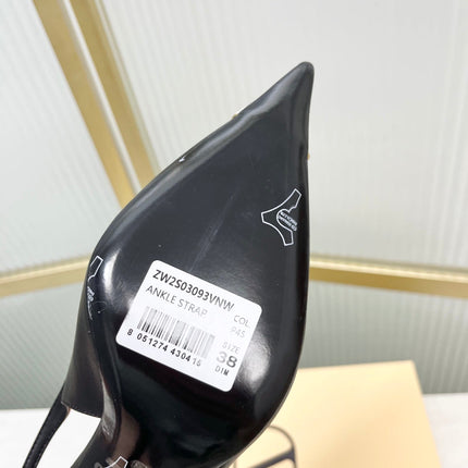 VALENTINO 26S SLINGBACK PUMPS 45 MM IN BLACK MIX WHITE CALFSKIN