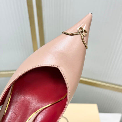 VALENTINO 26S SLINGBACK PUMPS 45 MM IN NUDE CALFSKIN
