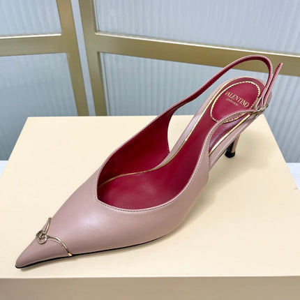 VALENTINO 26S SLINGBACK PUMPS 45 MM IN NUDE CALFSKIN