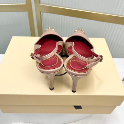 VALENTINO 26S SLINGBACK PUMPS 45 MM IN NUDE CALFSKIN