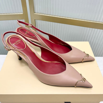VALENTINO 26S SLINGBACK PUMPS 45 MM IN NUDE CALFSKIN