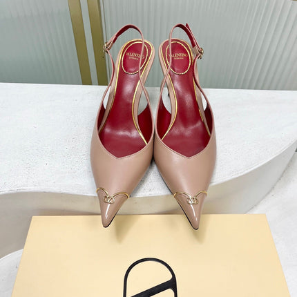 VALENTINO 26S SLINGBACK PUMPS 45 MM IN NUDE CALFSKIN