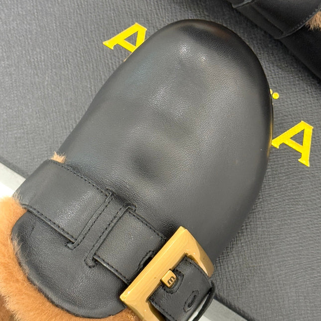 BALMAIN 26S ANTHEM MULES IN BLACK CALFSKIN
