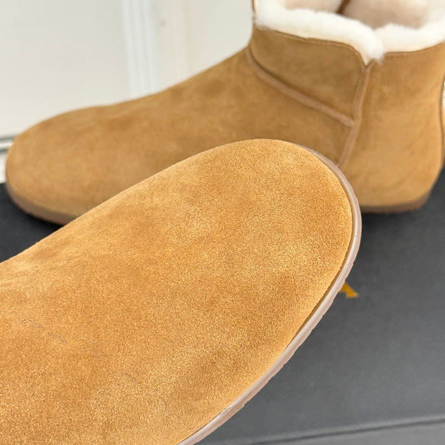 ALAIA 26S SNOW BOOTS IN LIGTH BROWN SUEDE AND WOOL