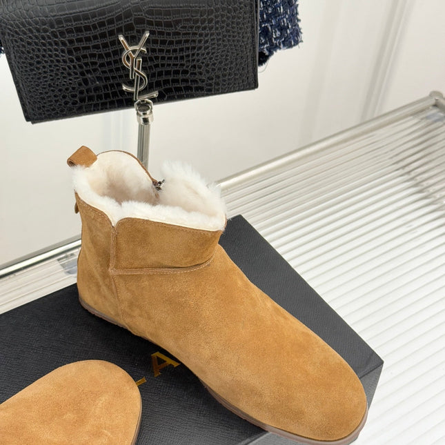 ALAIA 26S SNOW BOOTS IN LIGTH BROWN SUEDE AND WOOL