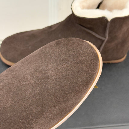ALAIA 26S SNOW BOOTS IN DARK BROWN SUEDE AND WOOL