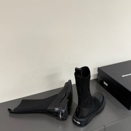 DETROIT SOCK BOOT IN BLACK CALFSKIN