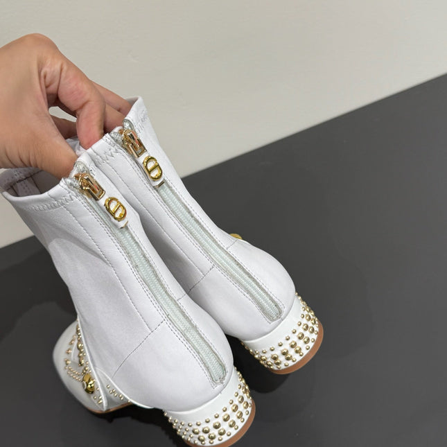 BELLE-D HEELED ANKLE BOOT WHITE PATENT CALFSKIN