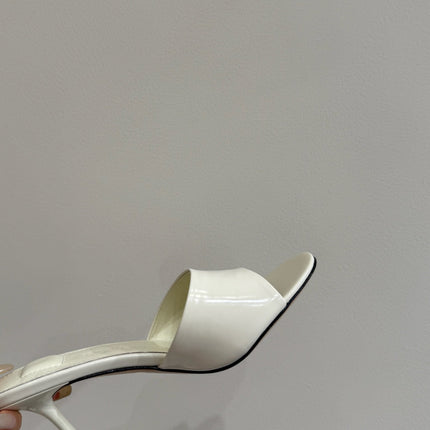 JACQUEMUS 26S HIGH-HEEL SANDALS IN CREAM WHITE LAMBSKIN