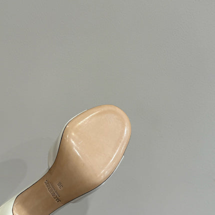 JACQUEMUS 26S HIGH-HEEL SANDALS IN CREAM WHITE LAMBSKIN