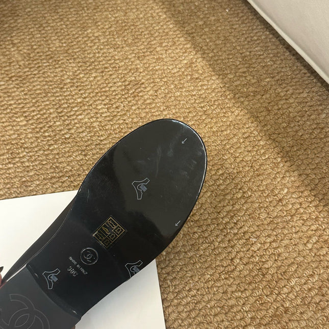 CHANEL 26S MARY JANE FLATS IN BLACK CALFSKIN CC LOGO