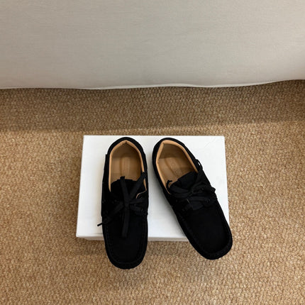 JACQUEMUS 26S LACE-UP LOAFERS IN BLACK SUEDE