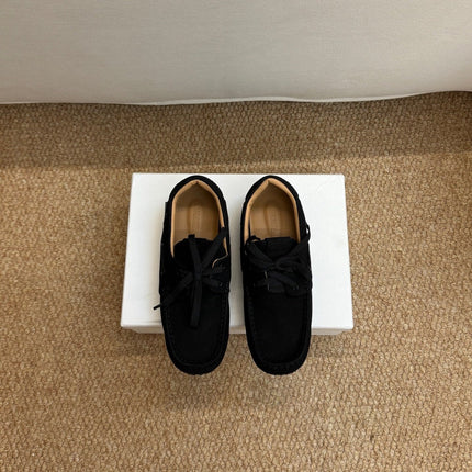 JACQUEMUS 26S LACE-UP LOAFERS IN BLACK SUEDE