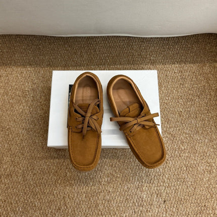 JACQUEMUS 26S LACE-UP LOAFERS IN BROWN SUEDE