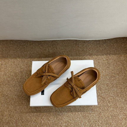 JACQUEMUS 26S LACE-UP LOAFERS IN BROWN SUEDE