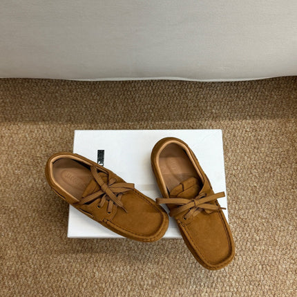 JACQUEMUS 26S LACE-UP LOAFERS IN BROWN SUEDE
