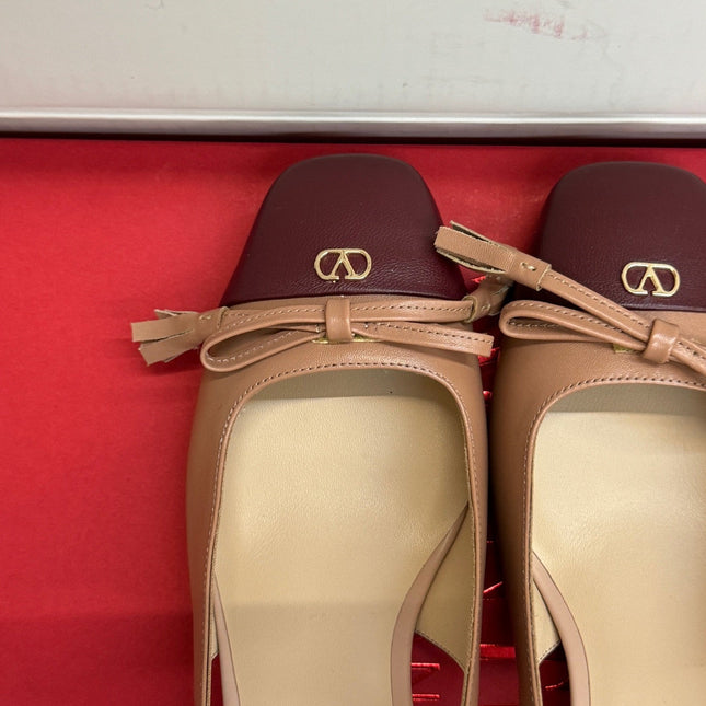 VALENTINO 26S HIGH HEEL SLINGBACKS IN BROWN CALFSKIN
