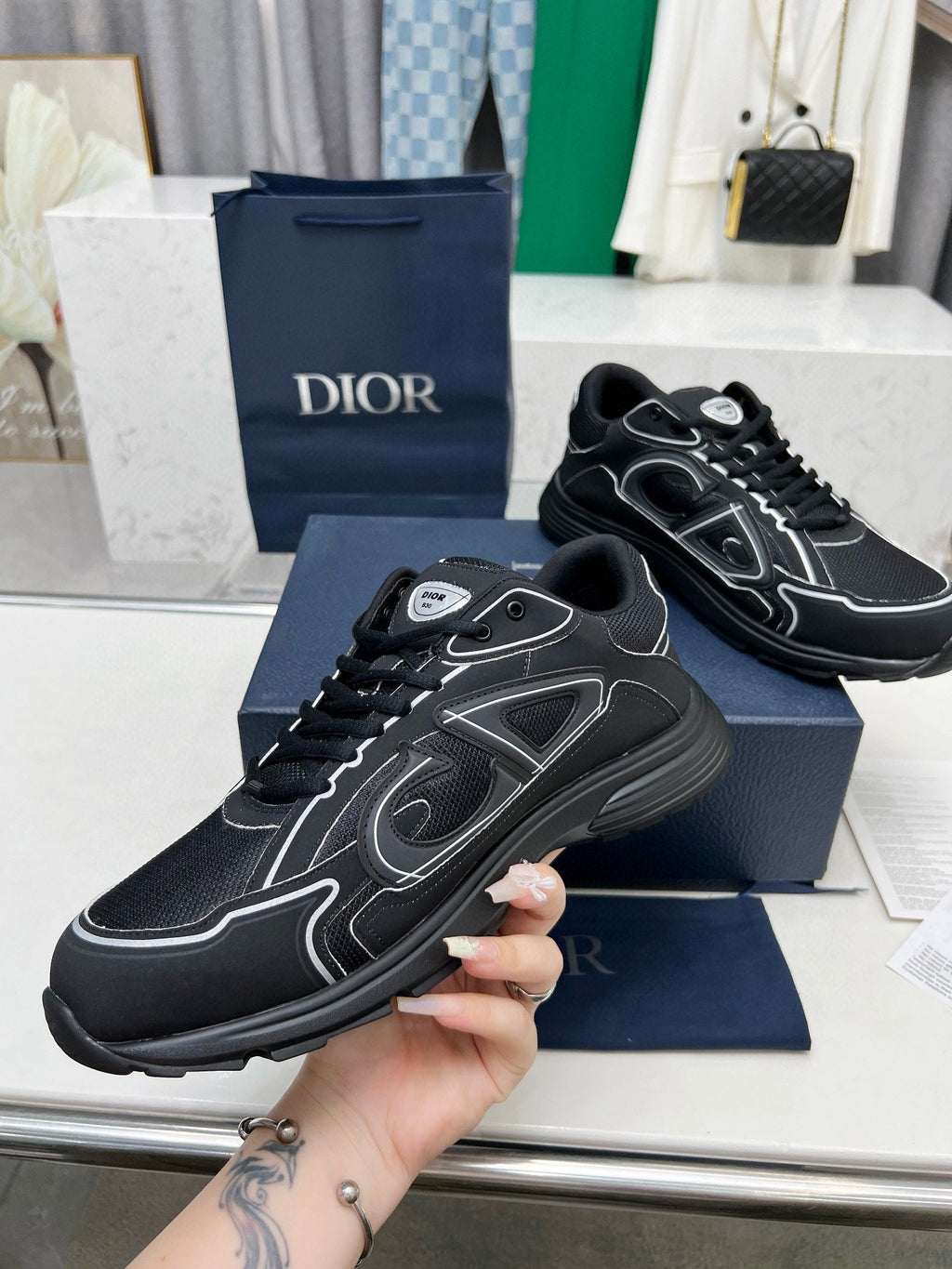 CD B30 SNEAKER BLACK MESH FABRIC