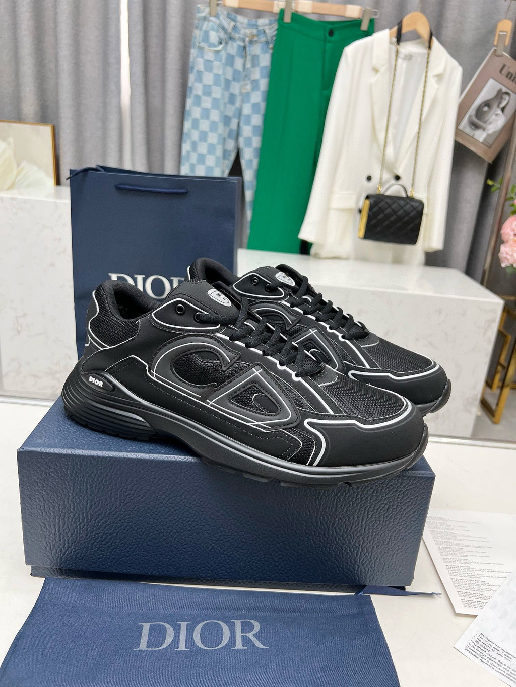 CD B30 SNEAKER BLACK MESH FABRIC