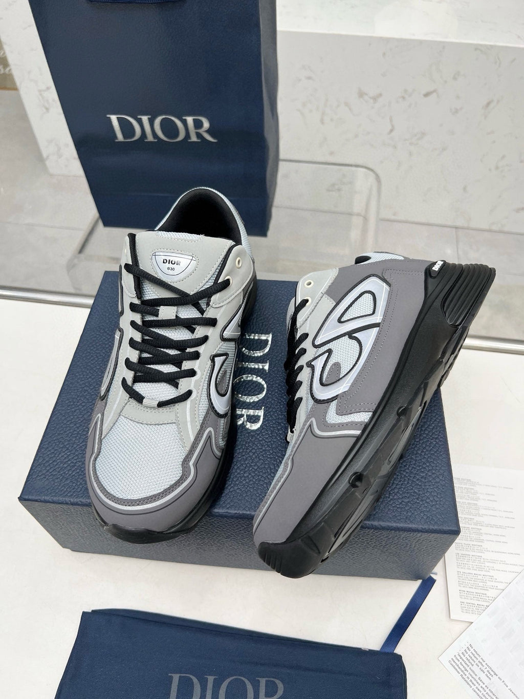 CD B30 SNEAKER ANCHOR AND GRAY MESH FABRIC