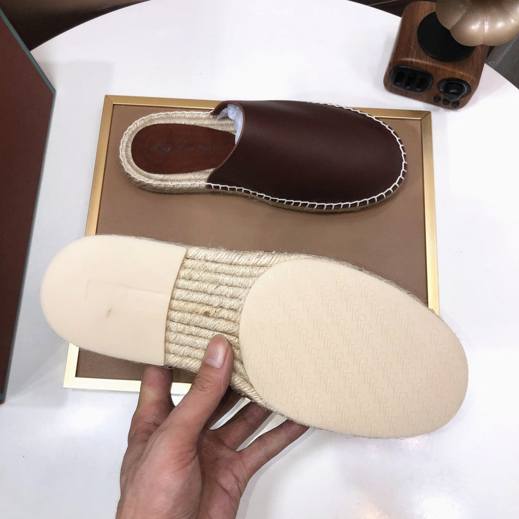 LP SEASIDE WALK MULE CHOCOLATE CALFSKIN