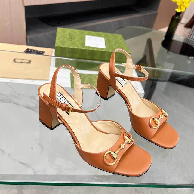 GG HIGH HEELS SANDALS 60 IN ORANGE LAMBSKIN