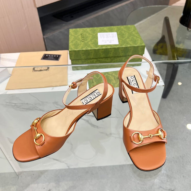 GG HIGH HEELS SANDALS 60 IN ORANGE LAMBSKIN