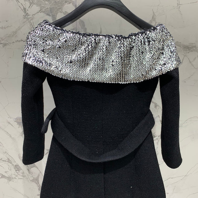 YSL 25S OFF-SHOULDER SEQUIN JACKET STYLE 185