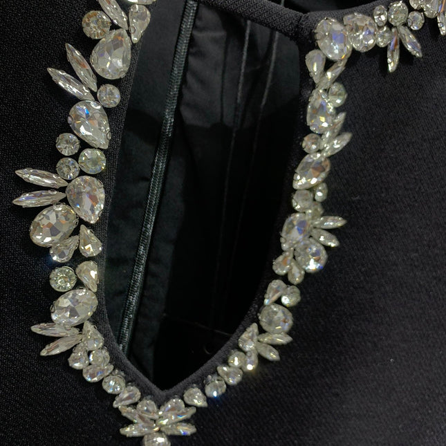 YSL 25S DIAMOND-EMBELLISHED LONG DRESS STYLE 186