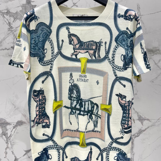 HERMES 26S SHORT SLEEVED KNIT TOP 532
