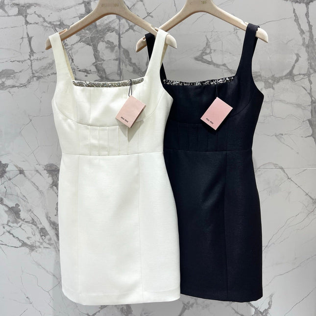 MIUMIU 26S SQUARE-NECK MINI DRESS 1376