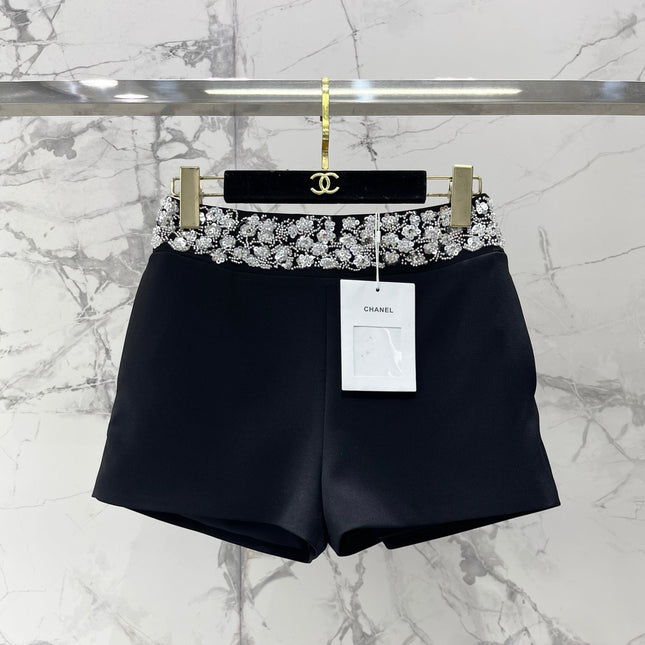 CHANEL 26S BEADED BODYCON SHORTS STYLE 1113