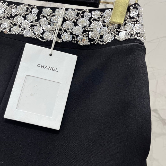 CHANEL 26S BEADED BODYCON SHORTS STYLE 1113