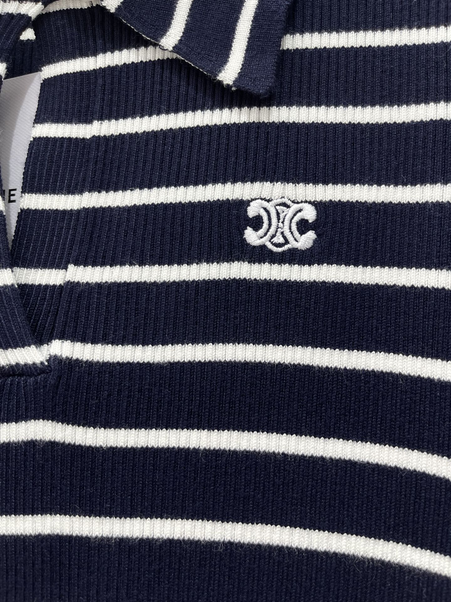 CELINE 26S STRIPED SHORT-SLEEVE POLO SHIRT 489