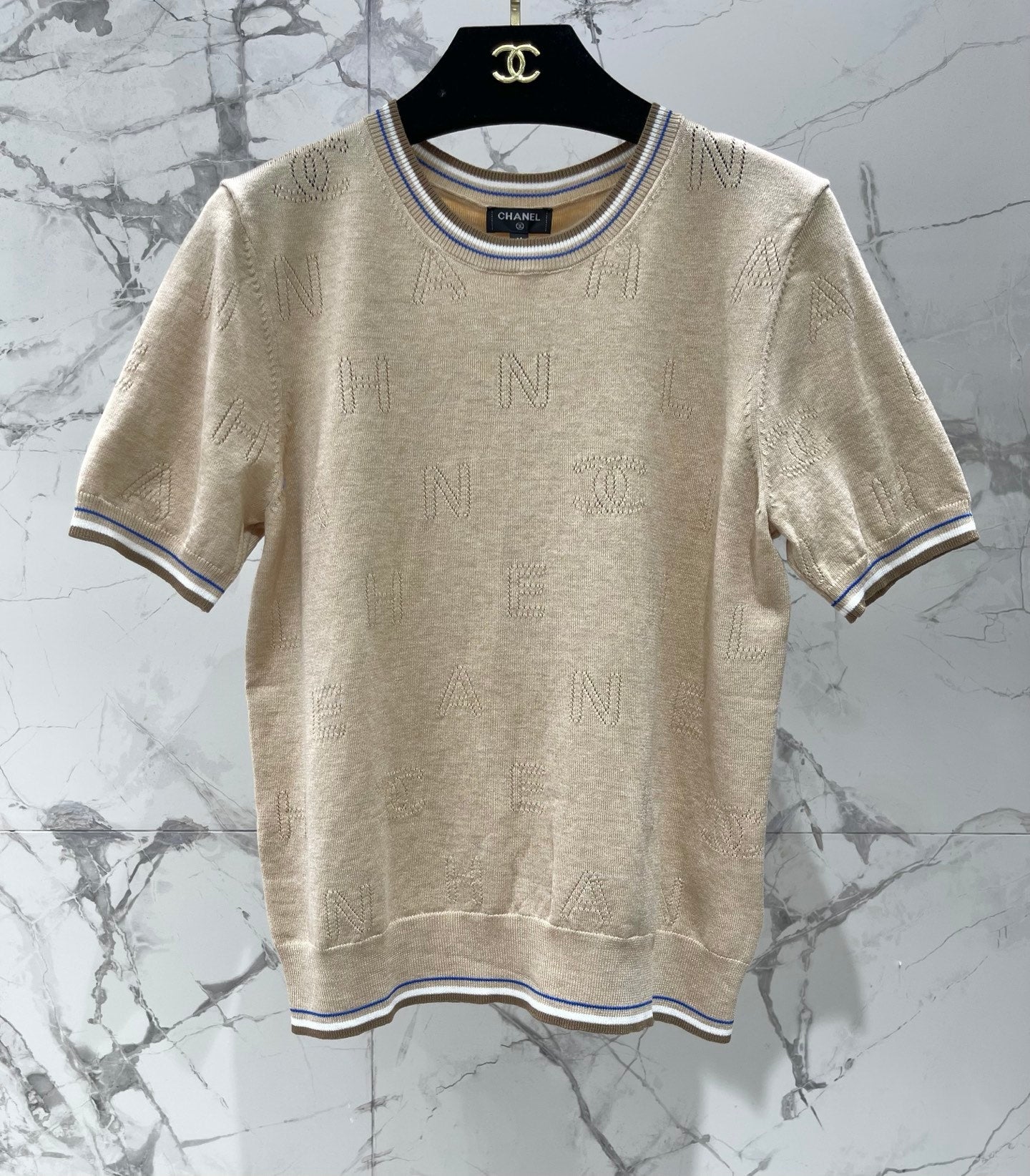 CHANEL 26S SHORT-SLEEVED KNIT SHIRT STYLE 1163