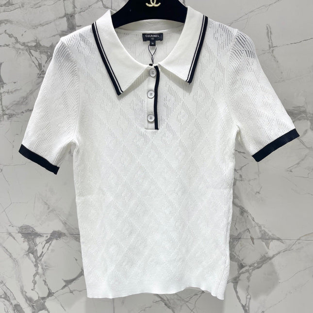 CHANEL 26S SHORT-SLEEVE KNIT POLO STYLE 1177