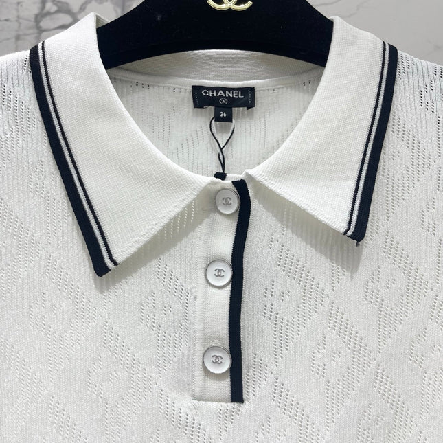 CHANEL 26S SHORT-SLEEVE KNIT POLO STYLE 1177