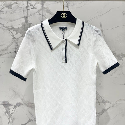 CHANEL 26S SHORT-SLEEVE KNIT POLO STYLE 1177