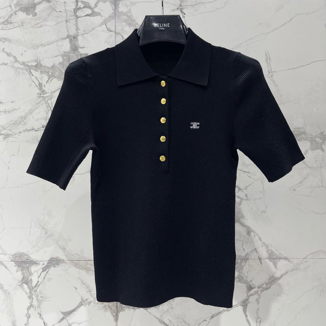 CELINE 26S SHORT SLEEVE KNIT SHIRT 304