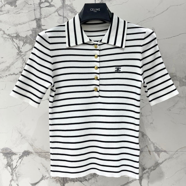 CELINE 26S SHORT SLEEVE KNIT SHIRT 303