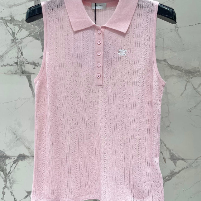 CELINE 26S KNIT POLO TANK TOP 296