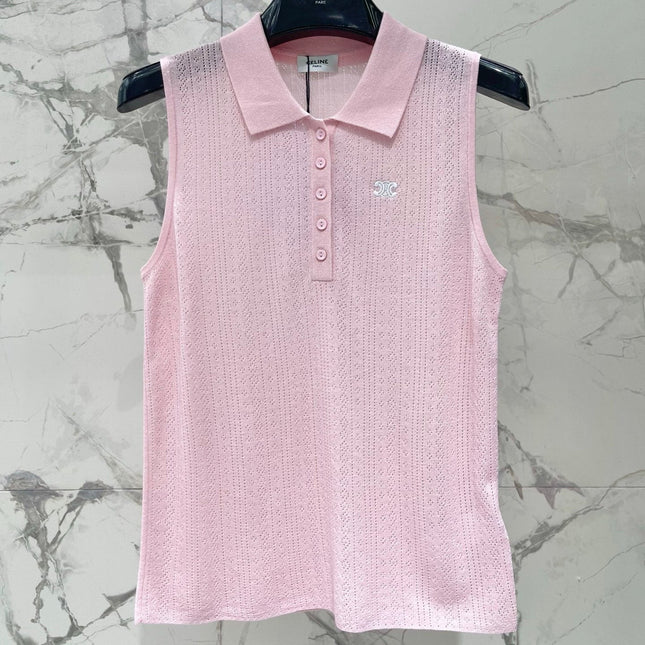 CELINE 26S KNIT POLO TANK TOP 296