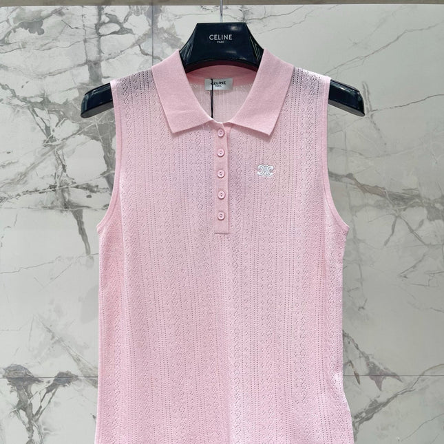 CELINE 26S SLEEVELESS POLO SHIRT 473