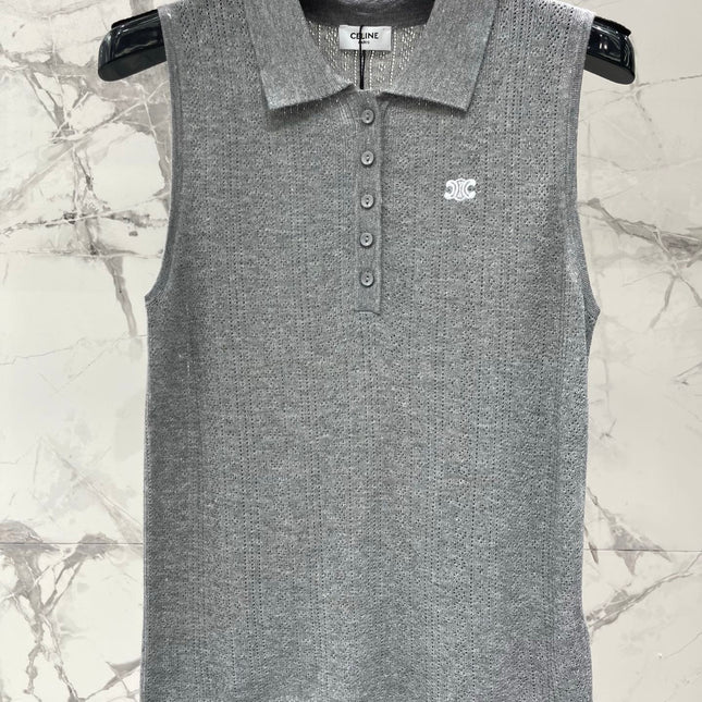 CELINE 26S KNIT POLO TANK TOP 297